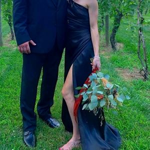 Black Galina signature charmeuse dress